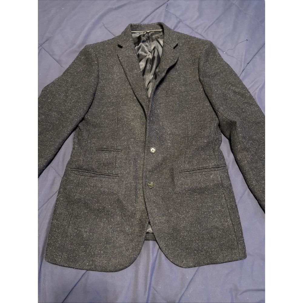 J. Crew Ludlow X Moon Tweed 40L Wool Cotton Navy Jacket Sport Coat Blazer